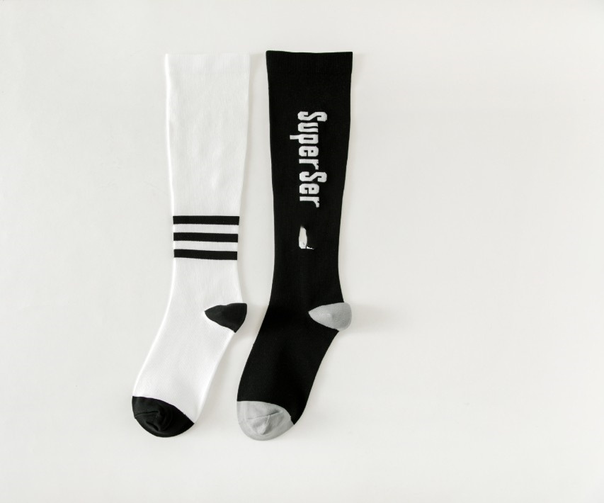 Women Compression Socks Asymmetrical Mandarin Duck Sports Fitness Calf Socks